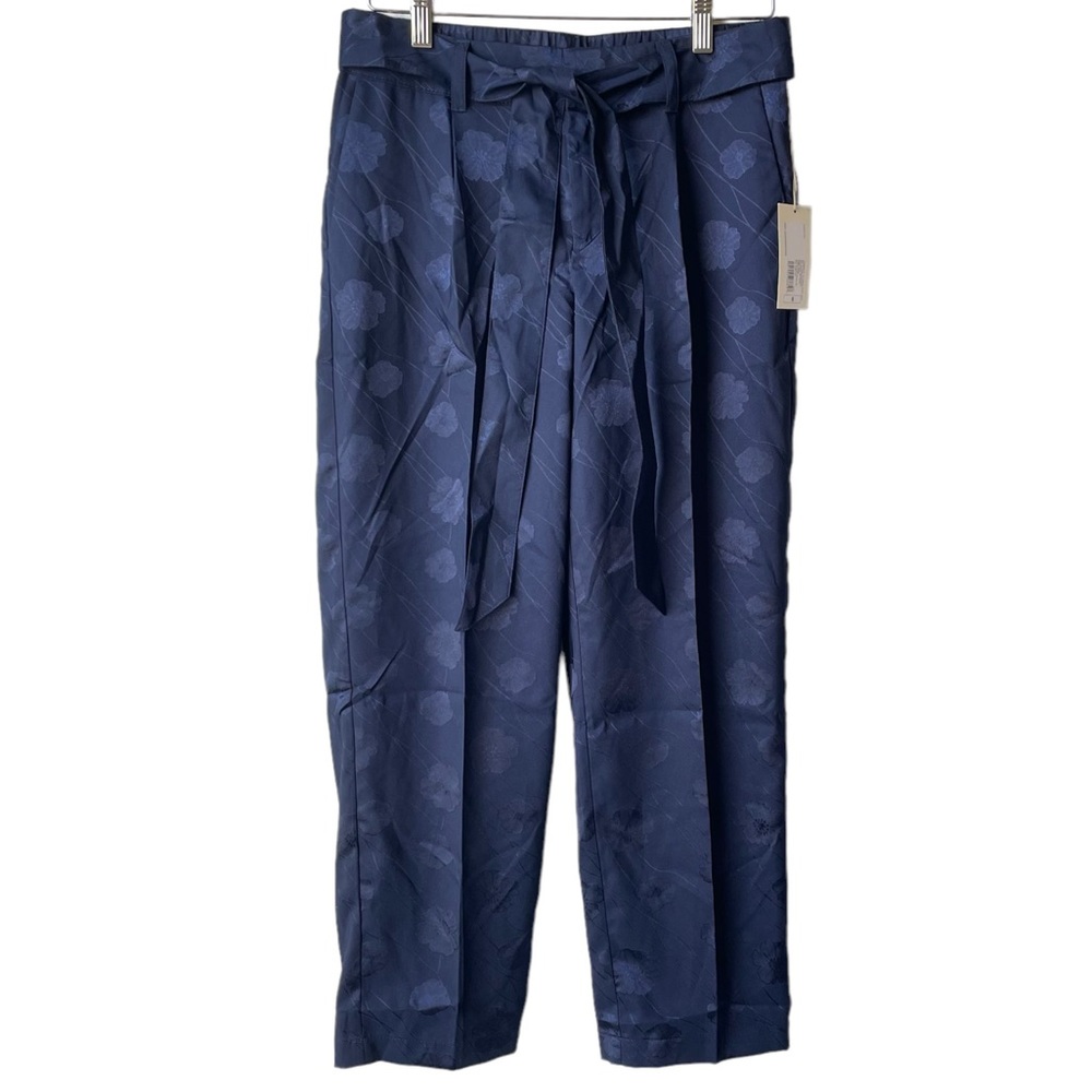 A New Day Floral Navy Jacquard Pants